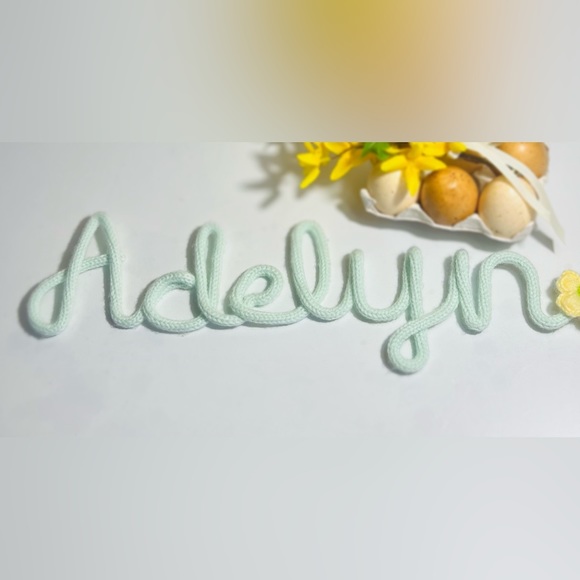 Hand made knitted custom name signs - Picture 2 of 7